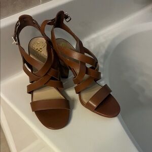Vince Camuto Brown Strappy Heels